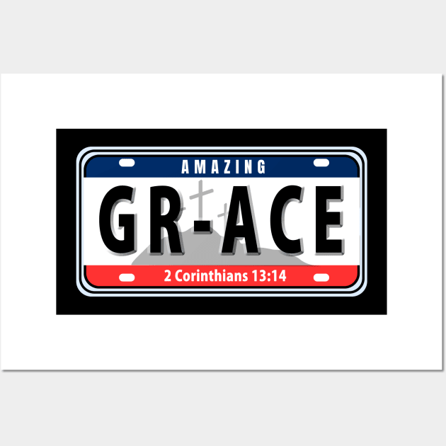 AMAZING GRACE EASTER CHRISTIAN NUMBER PLATE Wall Art by 3nityONE